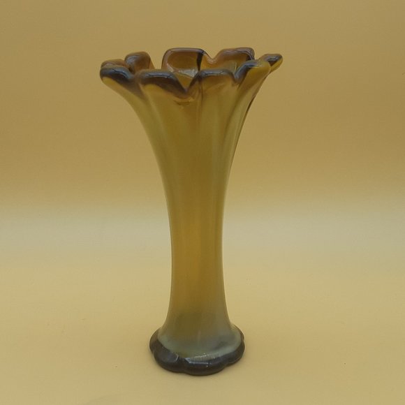 Brown Carnival Glass Vase - Picture 6 of 10